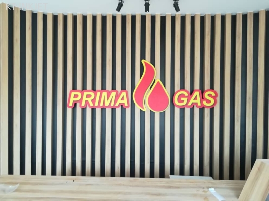 PRIMA GAS 3D SIGNAGE + White Sticker + Laminate - PP Board