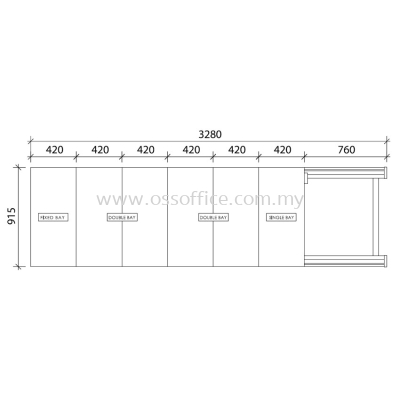 S117/B - 6x1 Bay Depth Hand Push Mobile Compactor