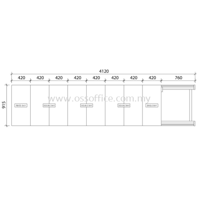 S117/D - 10x1 Bay Depth Hand Push Mobile Compactor