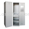 SCM-0002 1 Compartment Steel Locker with Steel Swinging Door C/W 1 Cloth Hanging Bar, 1 Mirror, 1 Centre Drawer with Camlock & 1 Fixed Shelf at Bottom Custom Made Item Steel Cabinet & Safe Box