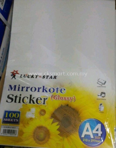 LUCKY STAR A4 STICKER GLOSSY 100's