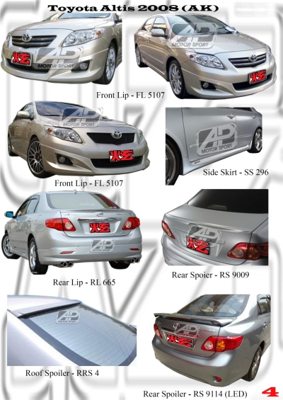 Toyota Altis 2008 AK Style Bodykits 