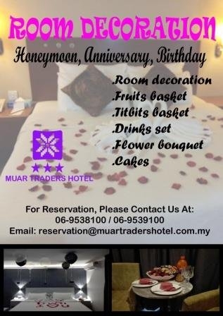Room Decoration for Honeymoon, Anniversary or Birthday at Muar Traders Hotel