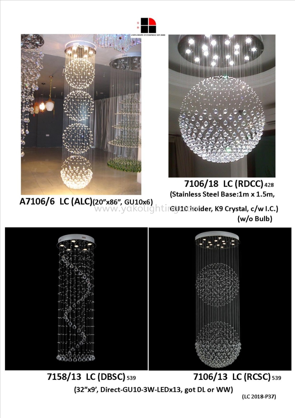 LC 2018-P37 CEILING CRYSTAL LAMP