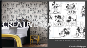 102712 mickey & minnie sketch G & B - Kids @ Home - 2017 Germany Wallpaper - Size: 53cm x 10m