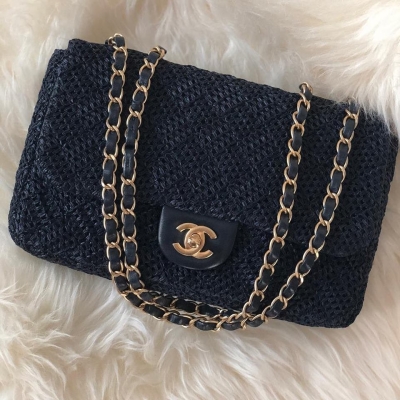 (SOLD) Chanel Medium Seasonal Bag Navy Blue with GHW