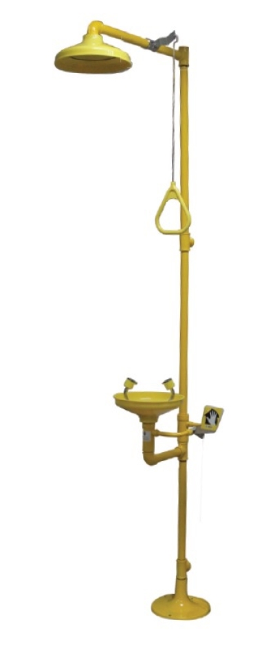 Method Floor Mounted Combination Unit of Drench Shower & Eyewash with ABS Bowls c/w Foot Pedal