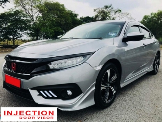 HONDA CIVIC FC 2016 - 2021 (MUGEN & MODULO) = INJECTION DOOR VISOR WITH STAINLESS STEEL LINING