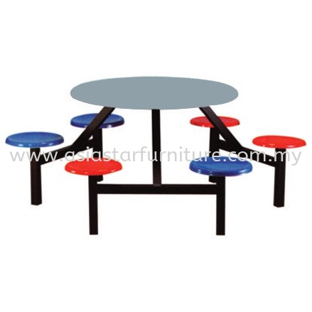 6 SEATER ROUND FIBREGLASS WITH STOOL - canteen table pj seksyen 16 | canteen table pj seksyen 17 | canteen table gombak