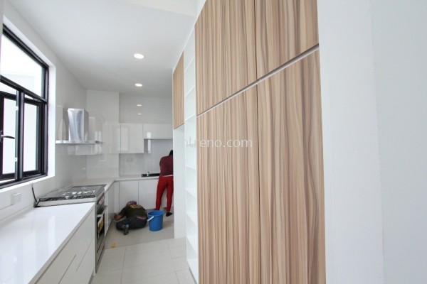 Renovation & Carpentry work in Condominium Clio Residences IOI Resort City Selangor Malaysia #tvcabinet #tvconsole #plywood #melamine #veneer #spraypaint #laminate #wardrobe #kitchencabinet #studyroom #storagecabinet #shoecabinet #table #island #bench #displaycabinet #featurewall #flutedpanel