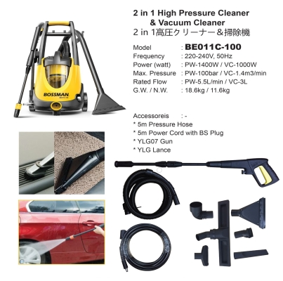 Bossman 2 in 1 High Pressure Cleaner & Vacuum Cleaner BE011C-10