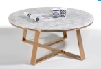 CY860 Marble Top With Rose Gold Stainless Steel Base Coffee Table Table