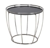 ST63 Glass Top With Stainless Steel Base Side Table Table