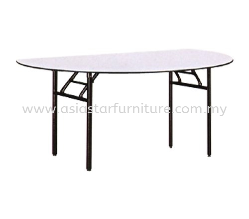 HALF ROUND BANQUET TABLE (16mmTHK Melamine Top)- banquet table taipan 2 damansara | banquet table pusat dagangan nzx | banquet table kajang