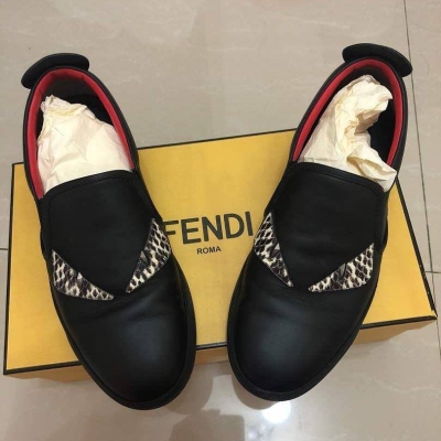 (SOLD) Fendi Eye Bug Leather Mens Shoe