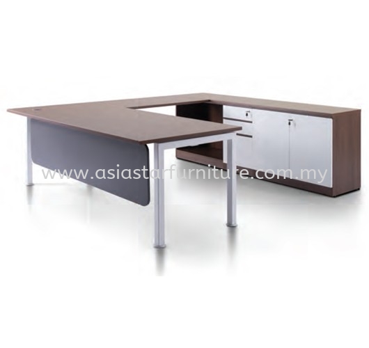 JAMEX EXECUTIVE L SHAPE MANAGER OFFICE TABLE WITH LOW OFFICE CABINET - Top 10 Best Model Director Office Table | Director Office Table Putra Jaya | Director Office Table Cyber Jaya | Director Office Table Bangi