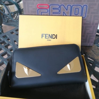 Brand New Fendi Continental Long Zippy Wallet Gold Eye Bug