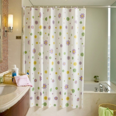 Stylish Living Elegant 100% PEVA Bathroom Shower Curtain with Super Hanging Rod
