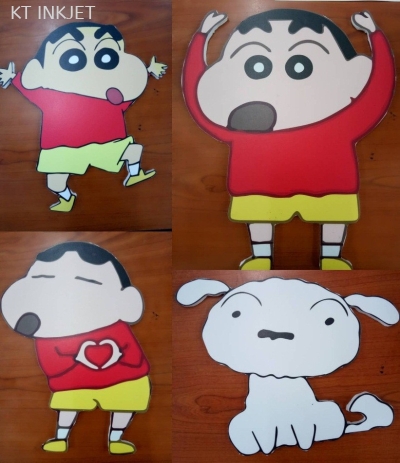 Crayon Sin Chan Diecut Foamboard - White Sticker + Matte Lam