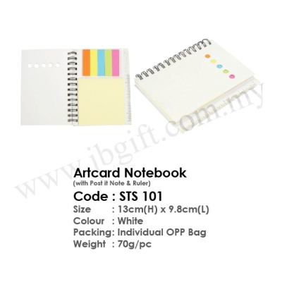 Artcard Notebook (with Post it Note & Ruler) STS 101