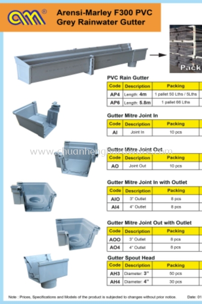 PVC  Rain Gutter 4meter / 6meter