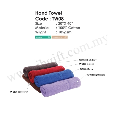 Hand Towel 20'' X 40'' 100% Cotton TW08