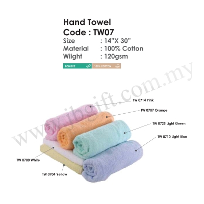 Hand Towel 14'' X 30'' 100% Cotton TW07