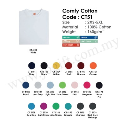 Comfy Cotton T-Shirt Uniform 100% Cotton CT51 (Unisex)