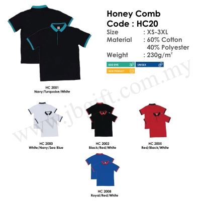 T-Shirt Uniform Honey Comb  60% Cotton 40% Polyester HC20 (Unisex)