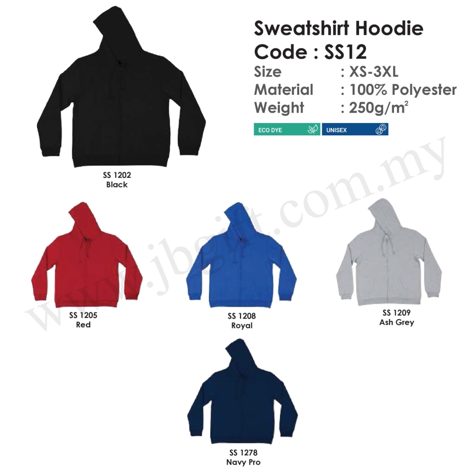 Sweatshirt Hoodie 100% Polyester SS12 (Unisex) Sweatshirt Hoodie ...