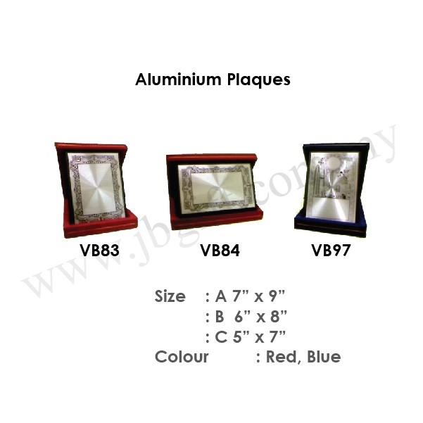 Aluminium Plaques VB83 & VB84 & VB97 Aluminium Plaque Trophy