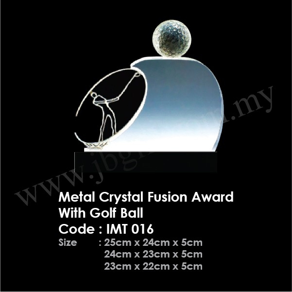 Metal Crystal Fusion Award With Golf Ball IMT 016 Figure Award Trophy