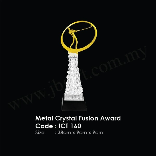 Metal Crystal Fusion Award ICT 160 Figure Award Trophy