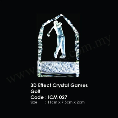 3D Effect Crystal Games Golf ICM 027