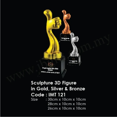 Sculpture 3D Figure in Gold, Silver & Bronze IMT 121