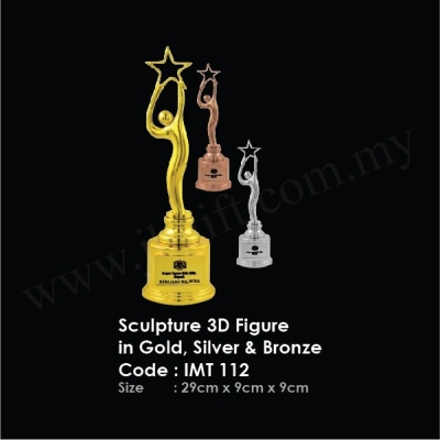 Sculpture 3D Figure in Gold, Silver & Bronze IMT 112