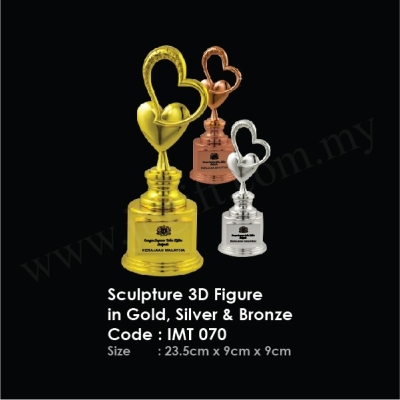 Sculpture 3D Figure in Gold, Silver & Bronze IMT 070