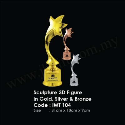 Sculpture 3D Figure in Gold, Silver & Bronze IMT 104