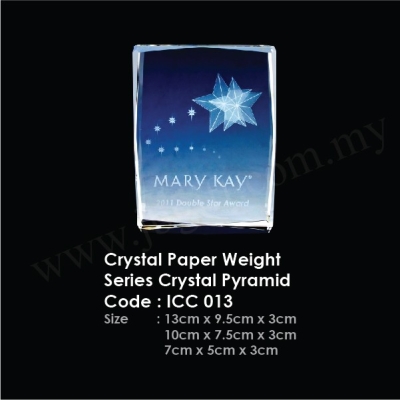 Crystal Paper Weight Series Crystal Pyramid ICC 013