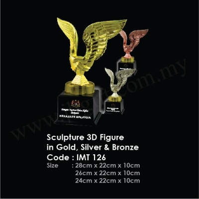 Sculpture 3D Figure in Gold, Silver & Bronze IMT 126