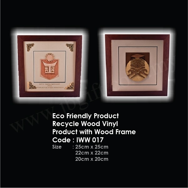 Eco Friendly Product Recycle Wood Vinyl Product with Wood Frame IWW 017 (2) Wood Series Trophy