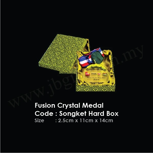 Fusion Crystal Medal Songket Hard Box Hanging Medal Trophy