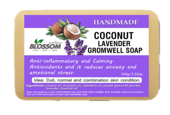 Blossom Handmade Coconut Lavender Gromwell Soap (100g)