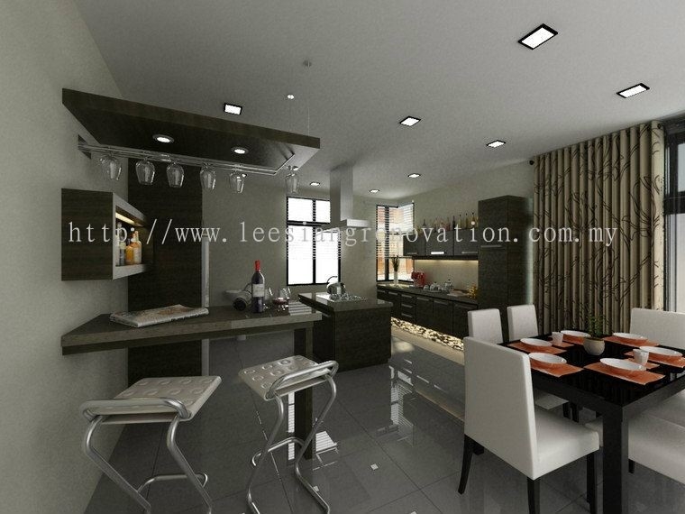 Reka bentuk Almari Dapur 3D Dapur Reka Bentuk 3D