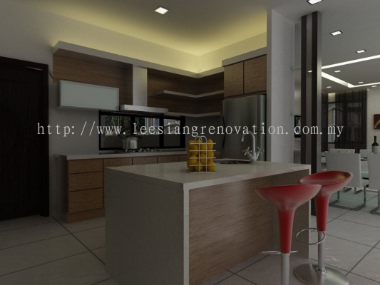 Reka bentuk Almari Dapur 3D