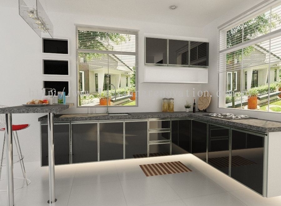 Reka bentuk Almari Dapur 3D Dapur Reka Bentuk 3D