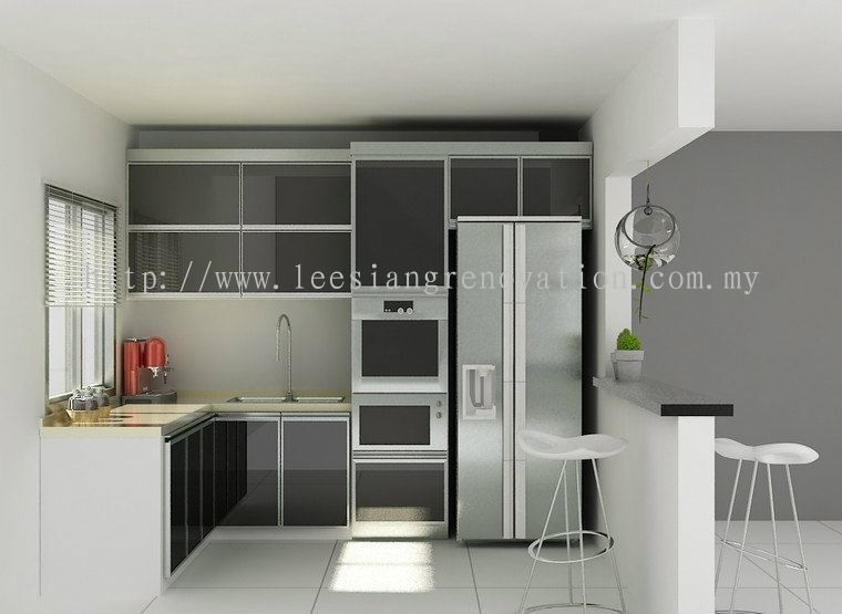 Reka bentuk Almari Dapur 3D Dapur Reka Bentuk 3D