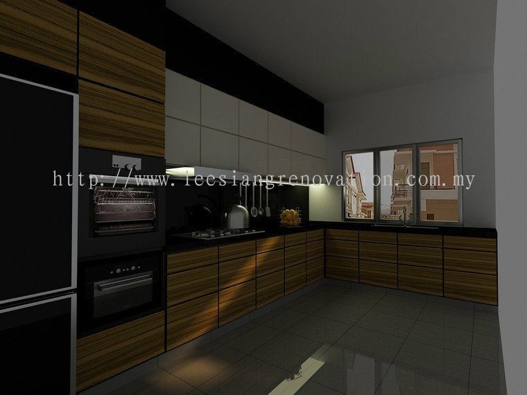 Reka bentuk Almari Dapur 3D Dapur Reka Bentuk 3D