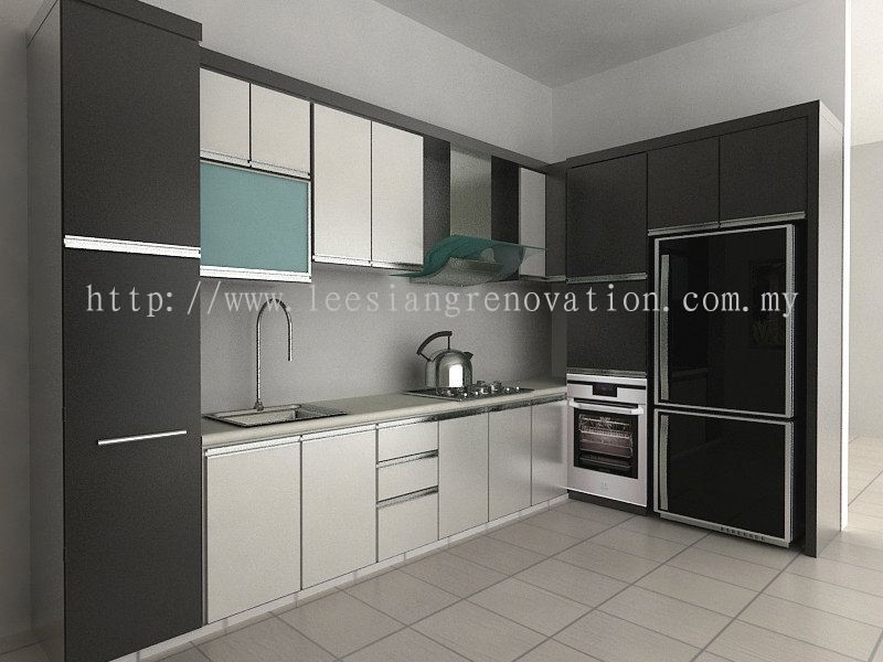 Reka bentuk Almari Dapur 3D Dapur Reka Bentuk 3D