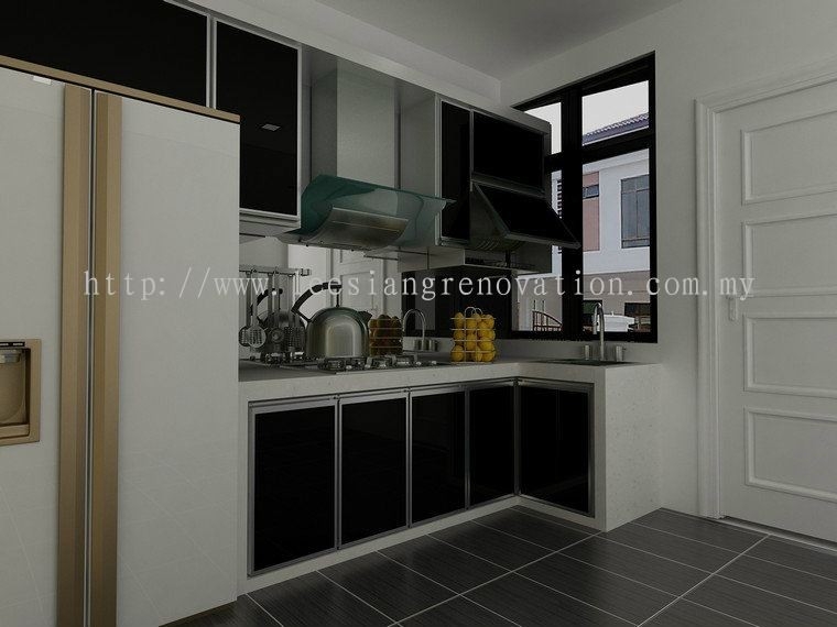 Reka bentuk Almari Dapur 3D Dapur Reka Bentuk 3D